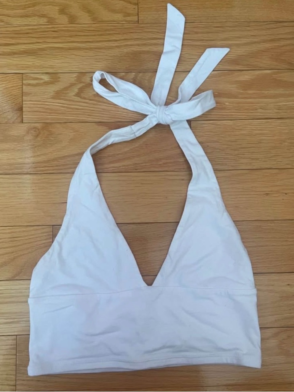 Garage White Halter Crop Top